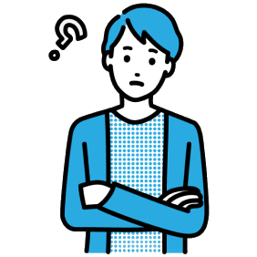 未経験での応募に不安を感じる男性のイラスト